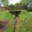 Rhobodach: The air raid shelter from the NE showing the secondary entrance