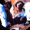Excavation photograph, Pit C, with Andy and Magdalena, Nethermills