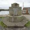 Port Seton Harbour, Colonel Thomas Cadell memorial.  View from the east.