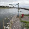 Port Seton Harbour. View of winch on northern pier.