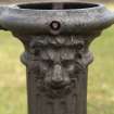 Port Seton, Links Road. Victorian cast iron drinking fountain. Detail of lion's head.