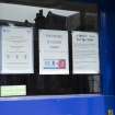 Haddington. Example of signage displayed in shop windows during Covid 19 restrictions in April 2020.