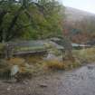 View of concrete platform, S of Sannox Burn