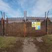 The security gates on the S side of the compound 