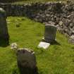 Graveyard survey, Figure 9a, Gravestone no. 3a, pre-excavation, 2010, St Kilda