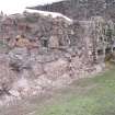 Watching brief, Transept wall after removal of slabs, Coldingham Priory