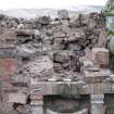 Watching brief, Transept wall behind lapidarium, Coldingham Priory