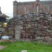 Watching brief, Refectory wall after removal of weeds (W half), Coldingham Priory