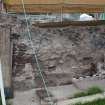 Watching brief, View of exposed rubble core in Lapidarium, Coldingham Priory