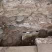 Watching brief, Detail of excavated area at base of lapidarium wall, Coldingham Priory