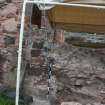 Watching brief, View of facing at N end of lapidarium wall near arch, Coldingham Priory