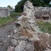 Watching brief, View of refectory wall after removal of core and before face removal, Coldingham Priory