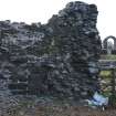 Watching brief, External view of W refectory wall, Coldingham Priory