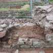 Watching brief, View of refectory wall after completion of down take, Coldingham Priory