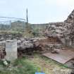 Watching brief, View of refectory wall after completion of down take, Coldingham Priory