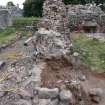 Watching brief, View of refectory wall after completion of down take, Coldingham Priory