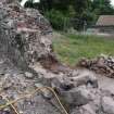 Watching brief, View of refectory wall after completion of down take, Coldingham Priory