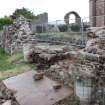 Watching brief, View of refectory wall after completion of down take, Coldingham Priory