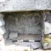 Watching brief, Detail of faced wall section behind S-most font, Coldingham Priory