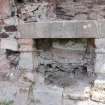 Watching brief, Detail of 19th century wall core and facing behind N-most font, Coldingham Priory