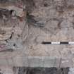 Watching brief, Detail of toolmarks on lapidarium wall lintel, Coldingham Priory