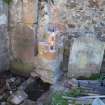 Watching brief, General view of S lapidarium wall after removal of sculptured stone, Coldingham Priory