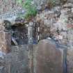 Watching brief, View of wall core and retaining wall in S transept, Coldingham Priory