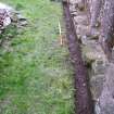 Watching brief, Drainage trench against S wall of S transept, Coldingham Priory