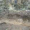 Archaeological evaluation, Trench 3, S-facing section, showing [009], Duddingston Manse Gardens