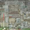 Historic building recording, N building, E external elevation, detail of N blocked doorway, 13 Edinburgh Road, South Queensferry