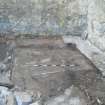 Watching brief, S building, flagstone flooring revealed beneath concrete floor, 13 Edinburgh Road, South Queensferry