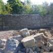 Historic building recording, View of the SW facing elevation of the stone wall, Liberton House