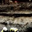 Data structure report plate 4: 'E facing section through ditch 95 at W end of 143', Archaeological excavation, St. Patrick's Church, Cowgate, Edinburgh