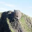 Historic Building Survey photograph, Castle seen from the NW, zoomed out, Coroghon Castle, Canna