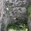 Historic Building Survey photograph, From S, Internal S-facing elevation of the W wing, Coroghon Castle, Canna