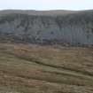 View E showing the dyke below the scree slopes of Ard Nev.