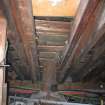 Historic building recording, Detail of the timber floor beams with column, looking NW, Old Athenaeum Theatre, 179 Buchanan Street, City of Glasgow