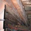 Historic building recording, Detail of the timber floor beams, Old Athenaeum Theatre, 179 Buchanan Street, City of Glasgow