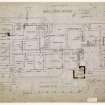 Basement floor plan showing alterations of Ballogie House.