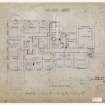 Upper floor plan showing alterations at Ballogie House.