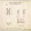 Elevations, plan and section of alterations to proposed dining room window.