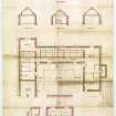 Plan, sections, elevation for additions and alterations to Dykehead steading