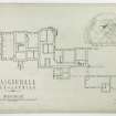 Drawing of plan of basement and general layout, Craigiehall House, Edinburgh.