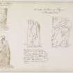 Drawing of the sculptured stones of Rhynie, nos. 1-4