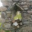 Historic building survey, Building No. 3, S wall interior, detail of E window, facing S, Cille-Bharra Church Group, Eoligarry, Barra