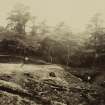 Excavation photograph of Rough Castle Roman fort showing wall and ditch.