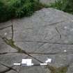 Digital photograph of panel in context with scale, from Scotland's Rock Art Project, Achanarnich 1, Kilmartin, Argyll and Bute