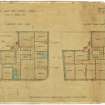 Dundee, East Bell Street, Offices for A. Hendry.
Basement and second floor plans.