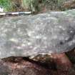 Digital photograph of perpendicular to carved surface(s), Scotland's Rock Art Project, Kilbride Burial Slab 1, Kilmartin, Argyll and Bute