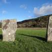 Digital photograph of panel in context with scale, from Scotland's Rock Art Project, Nether Largie North West Standing Stone, Kilmartin, Argyll and Bute